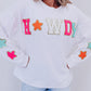 Glitter Howdy Patch Graphic Casual Sweatshirt