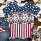 Western Flag Print Patchwork T-shirt
