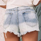 Bleached Wash Distressed Denim Shorts