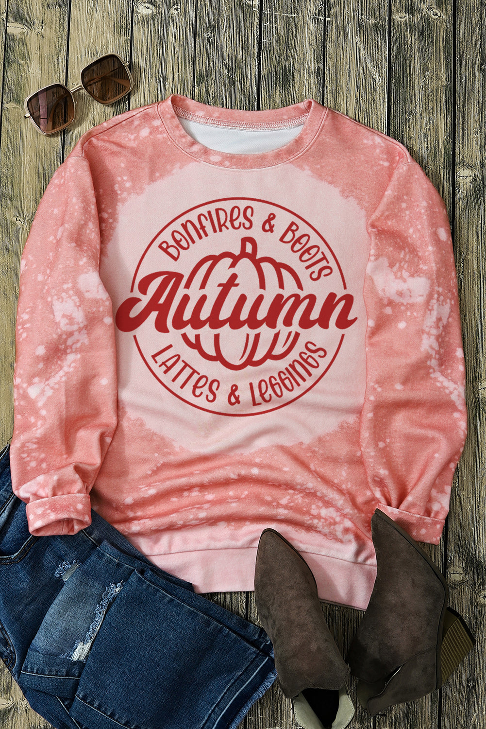 Tie Dye Autumn Pumpkin Graphic Drop Shoulder Sweatshirt