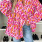 Oversized Leopard Print Balloon Sleeve Casual Shirt