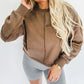 Solid Exposed Seam Pullover Sweatshirt