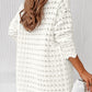 Wavy Trim Open Knit Long Sleeve Cardigan