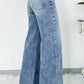 Central Seamed Wide Leg High Waist Jeans