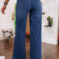 Wide Leg Pocketed High Waist Jeans