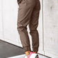 Leather Tie Waist Jogger Pants