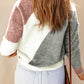 Colorblock Ribbed Trim Round Neck Sweater