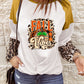 FALL Vibes Leopard Color Block Long Sleeve T Shirt