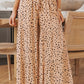 Brown Ruffle Wide Leg Dalmatian Palazzo Pants