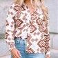 Western Aztec Pattern Button Flap Pocket Shirt