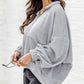 Ultra Loose Dolman Sleeve Quarter Zip Sweatshirt