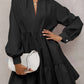 Frilled Stand Collar Long Sleeve Ruffle Dress