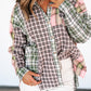 Plaid Patchwork High Low Oversized Shirt