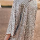 Sequin 3/4 Sleeve Open Front Duster Kimono