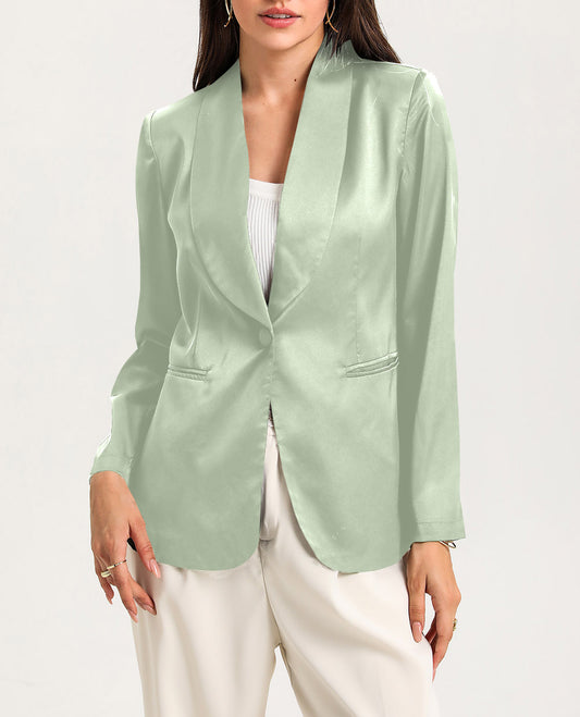 Collared Neck Single Breasted Blazer with Pockets