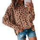 Animal Print Stitching Loose Long Sleeve Top