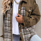 Plaid Patchwork Pockets Denim Jacket
