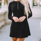 Solid Long Sleeve Henley Dress