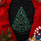 Rhinestone Christmas Tree Round Neck Graphic Tee