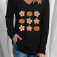 Flower Pumpkin Print Long Sleeve T Shirt
