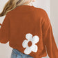 Big Flower Pattern Knit Sweater