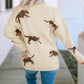 Cheetah Print High Neck Split Hem Sweater