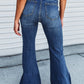 Elastic High Waist Flare Jeans