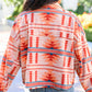 Western Aztec Print Corduroy Jacket