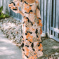 Tie Waist Puff Sleeve Bold Floral Maxi Dress