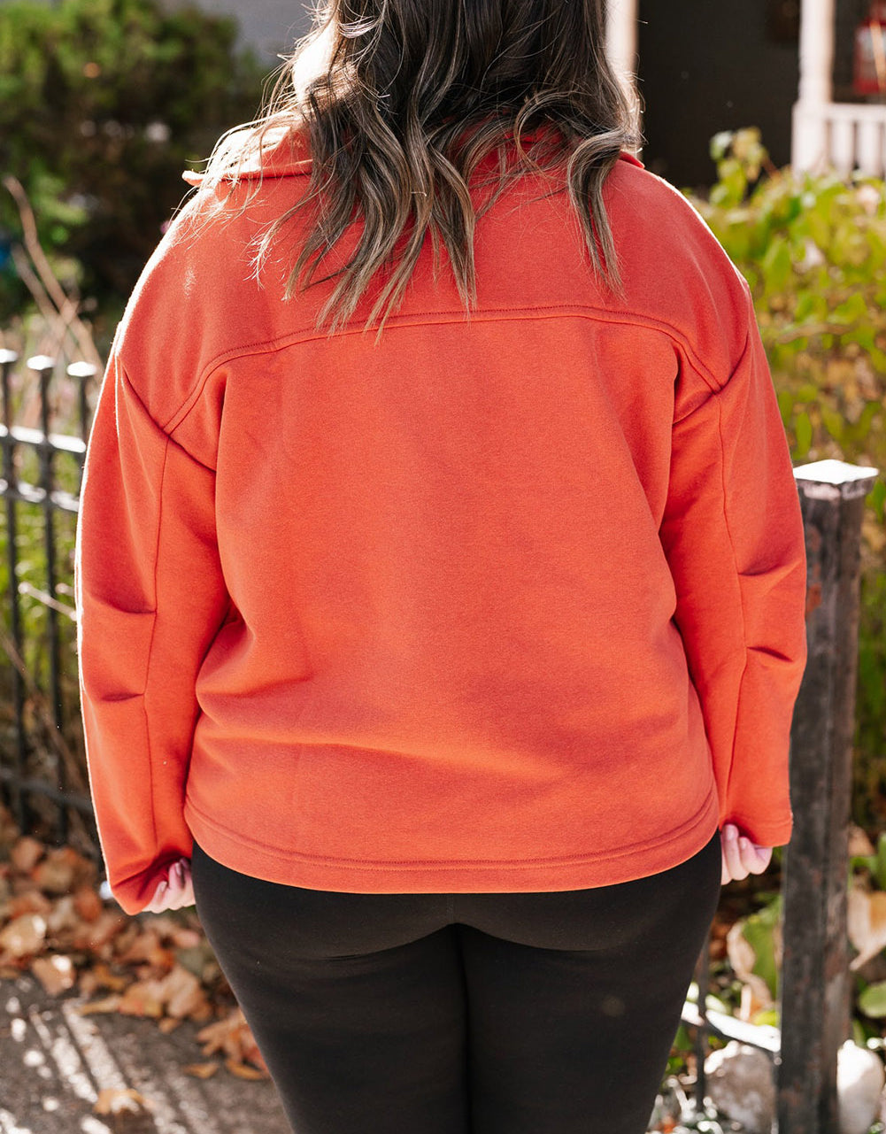 O-ring Zipper Pocketed Plus Size Sweatshirt
