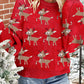 Christmas Reindeer Pattern Drop Shoulder Sweater