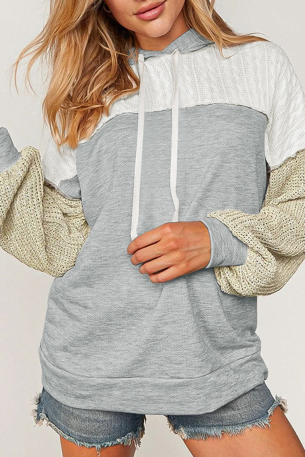 Colorblock Patchwork Pullover Hoodie