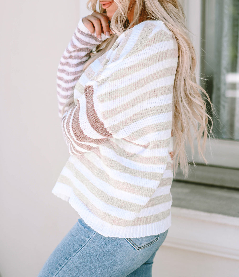 Blocked Drop Shoulder Slouchy Sweater