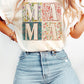 MAMA Floral Block Graphic Casual T Shirt