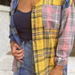 Plaid Colorblock Patchwork Shirt