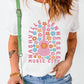 Floral Guitar NASHVILLE Slogan Graphic T Shirt