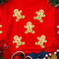 Cute Gingerbread Print Christmas Pullover Sweatshirt