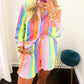 Rainbow Stripe Crinckle Shirt and Shorts Outfit