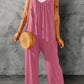 Spaghetti Straps Wide Leg Pocketed Jumpsuits