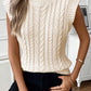 Cable Knit High Neck Sweater Vest