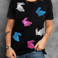 Glitter Easter Bunny Round Neck T-shirt