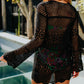 Knit Crochet Open Front Beach Cover Up
