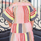 Plus Size Tribal Stripe Print Tiered Swing Dress