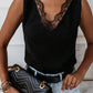 Lace Splicing Open Back V Neck Tank Top