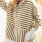 Striped Contrast Thumbhole Oversized Hoodie