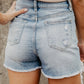 Vintage Washed Raw Edge Jean Shorts