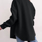Solid Color Pocketed Button up Long Sleeve Shacket