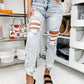 Vintage Washed Heavy Destroyed Skinny Jeans