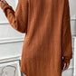 Textured Knit Side Pockets Open Front Cardigan