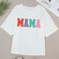 MAMA Chenille Patched Crew Neck T Shirt